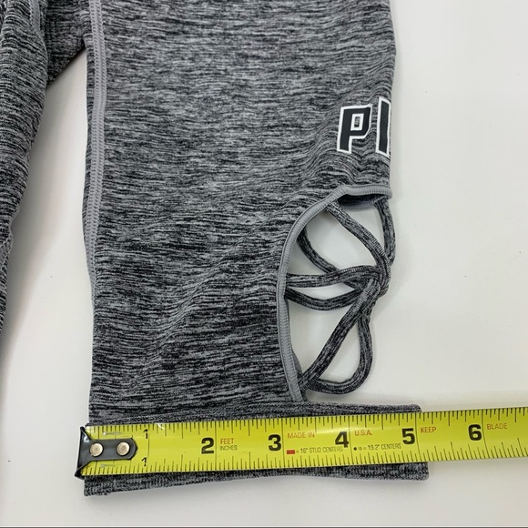 PINK Victoria’s Secret Static Gray Marled Spacedye High Waisted Leggings Large - Picture 16 of 16